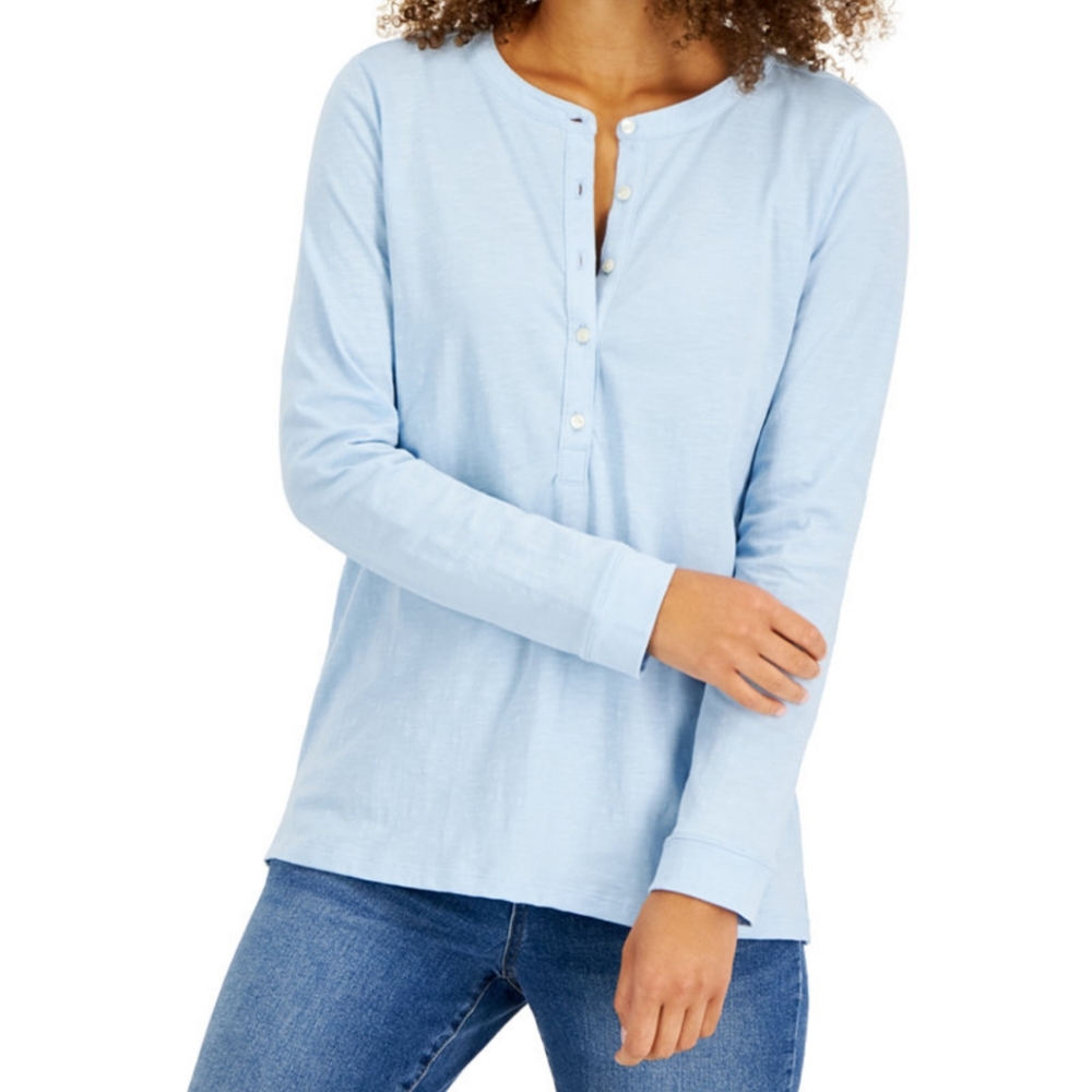 Style & Co Long sleeved Henley tee shirt